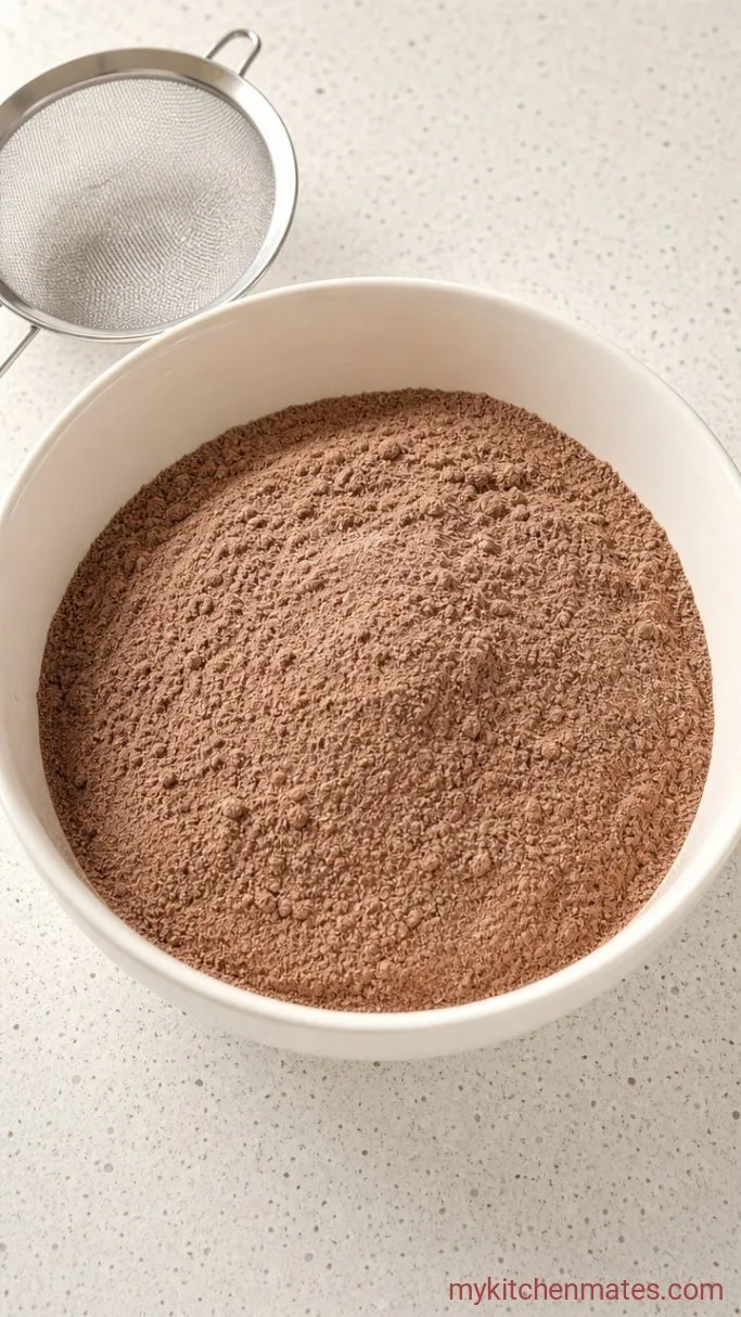 Fudgy Vegan Sweet Potato Brownies Step 2: Sift the Dry Ingredients