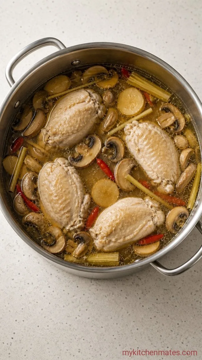 30-Minute Thai Chicken Soup (Tom Kha Gai) Step 2: Simmer the Aromatics and Broth