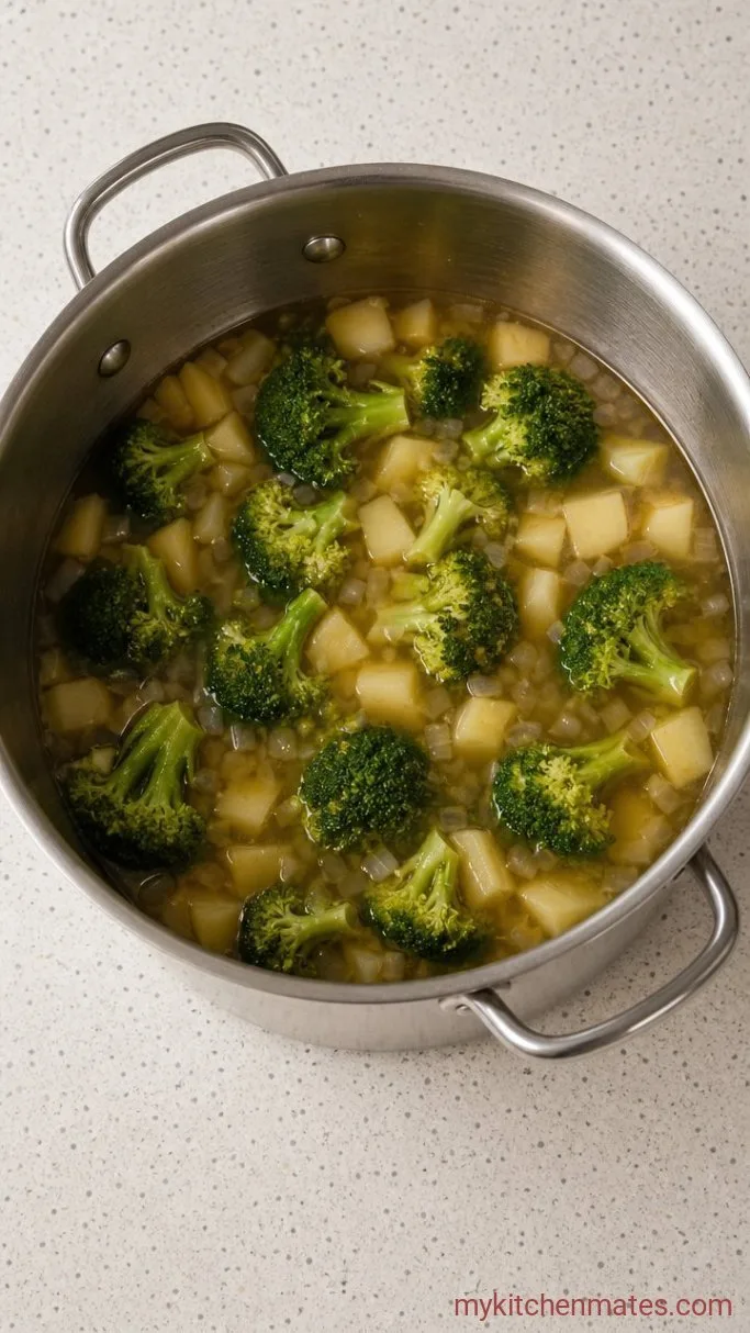 Step 2: Simmer the Broccoli and Potato