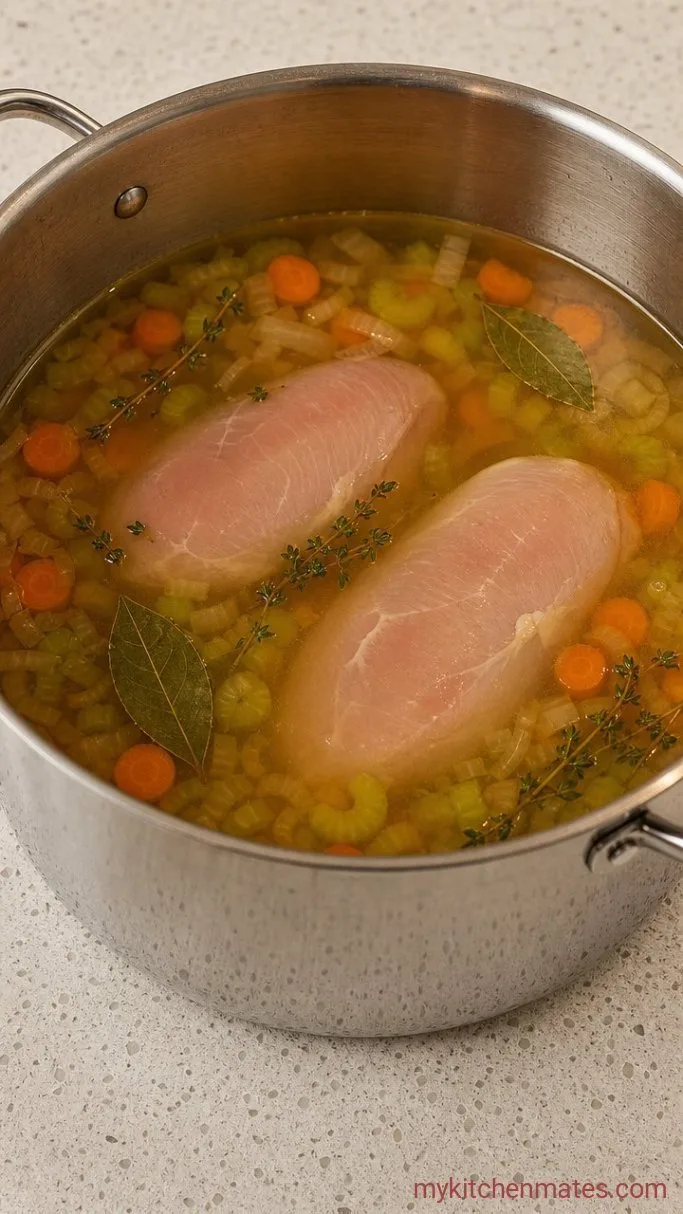 Step 2: Simmer the Broth and Chicken