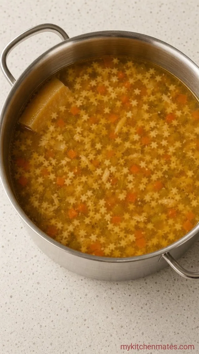 Step 2: Simmer the Broth and Pastina