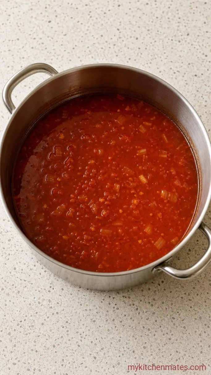 One-Pot Vegan Lasagna Soup Step 2: Simmer the Broth
