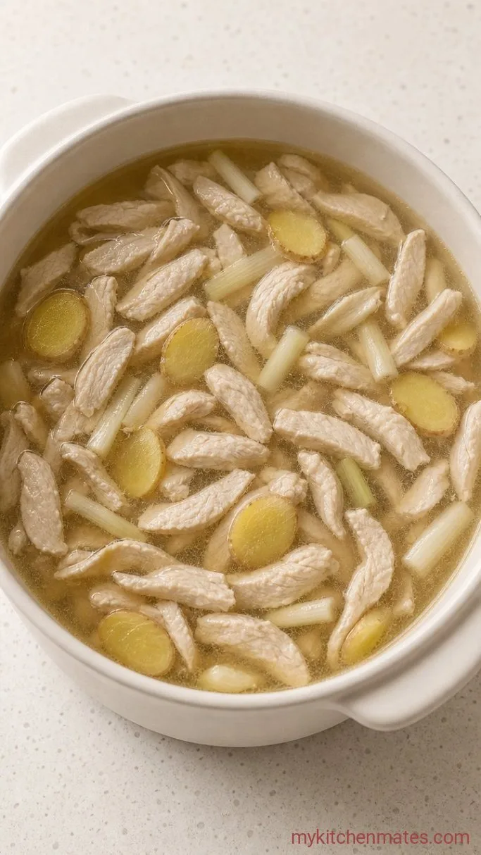 Creamy Chicken Velvet Soup in 30 Minutes Step 2: Simmer the Chicken