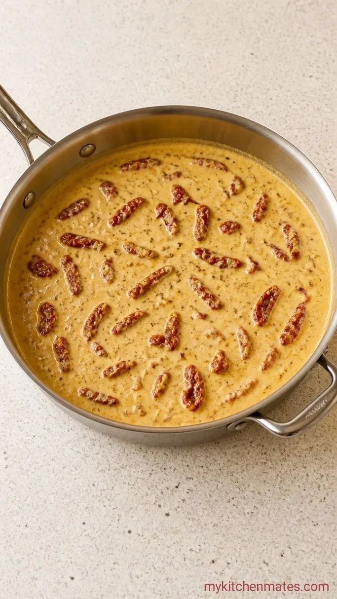 20-Minute Creamy Sundried Tomato Pasta Step 2: Simmer the Cream Sauce