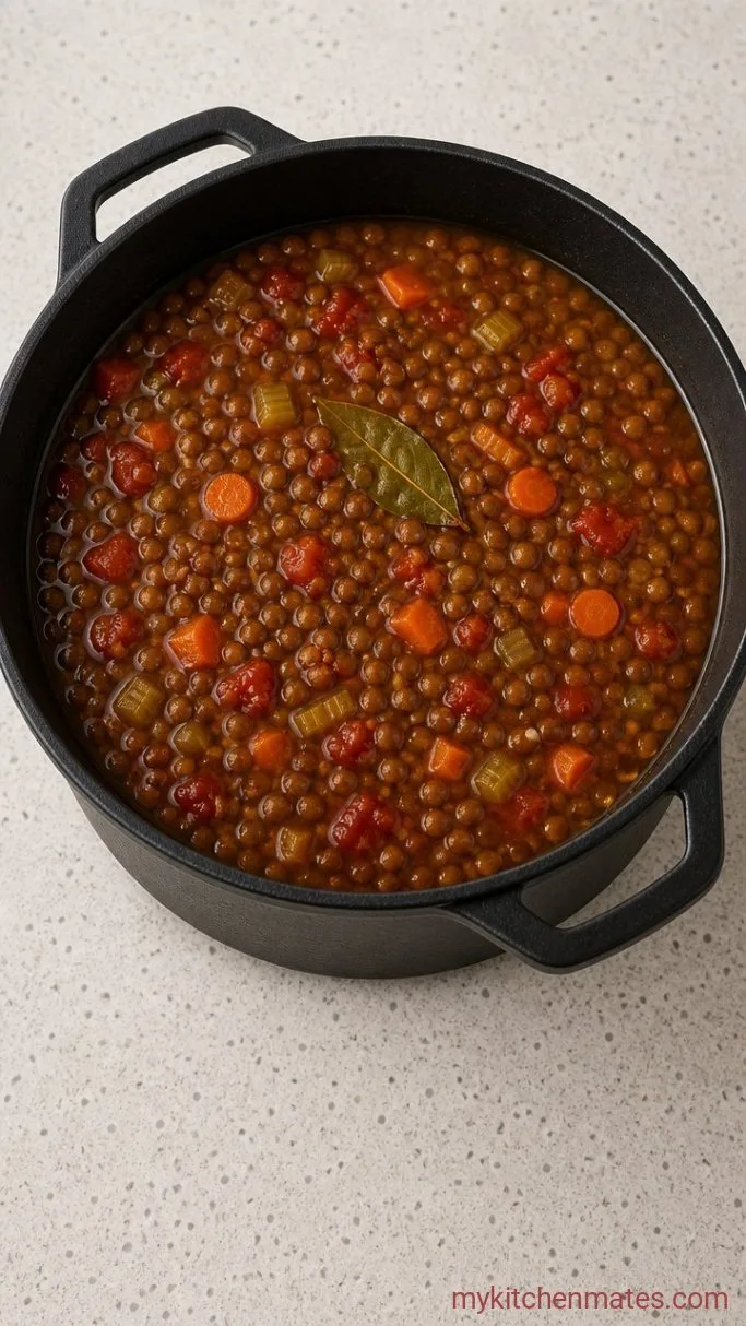 One-Pot Brown Lentil Soup Step 2: Simmer the Lentils