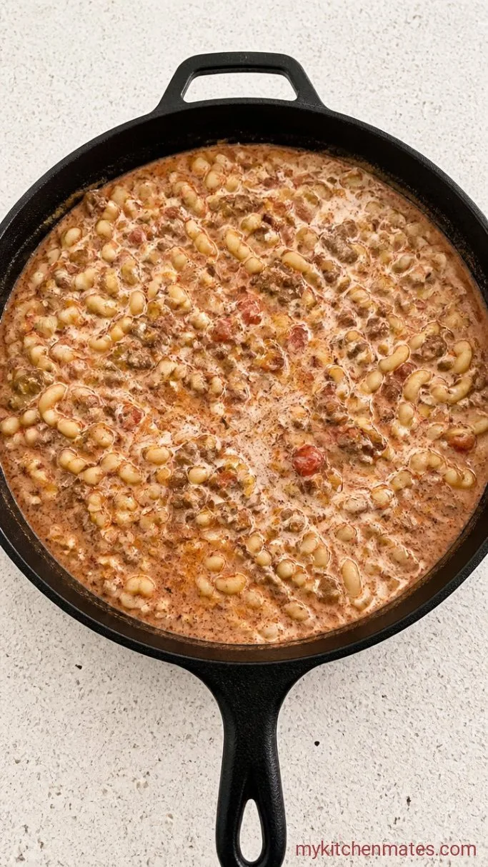 One-Pot Cowboy Mac and Cheese Step 2: Simmer the Pasta