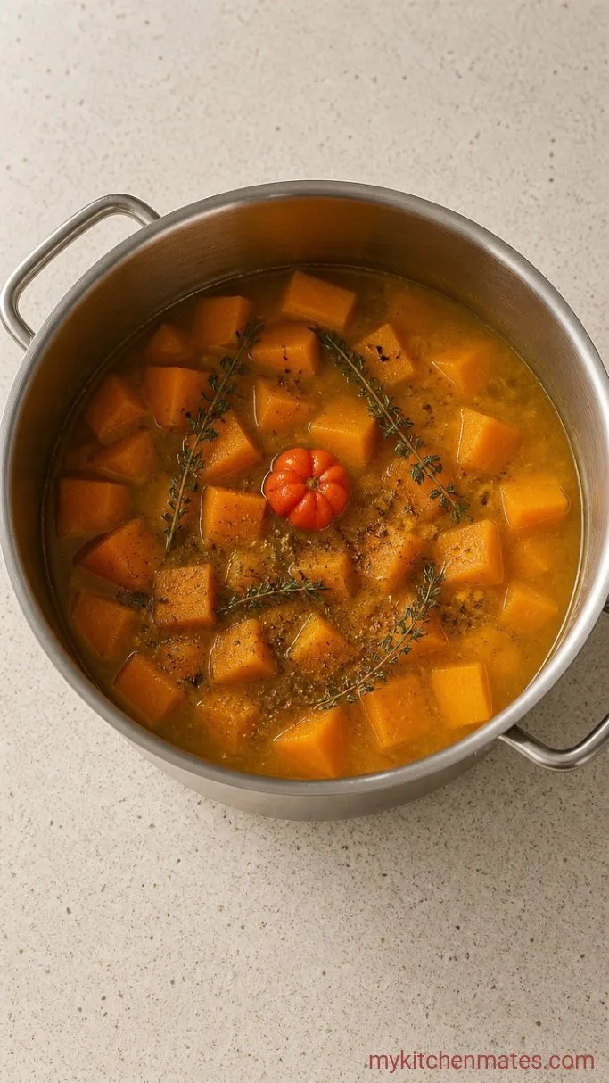 Step 2: Simmer the Pumpkin and Broth
