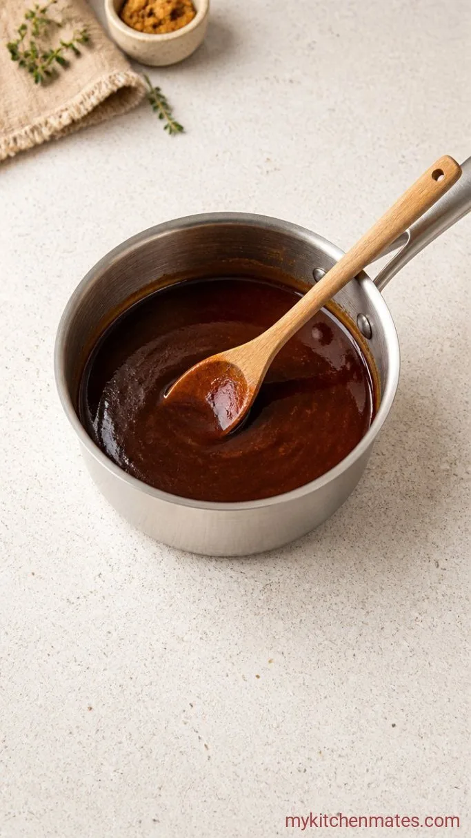Smoky, Tangy Bourbon BBQ Sauce Step 2: Simmer the Sauce
