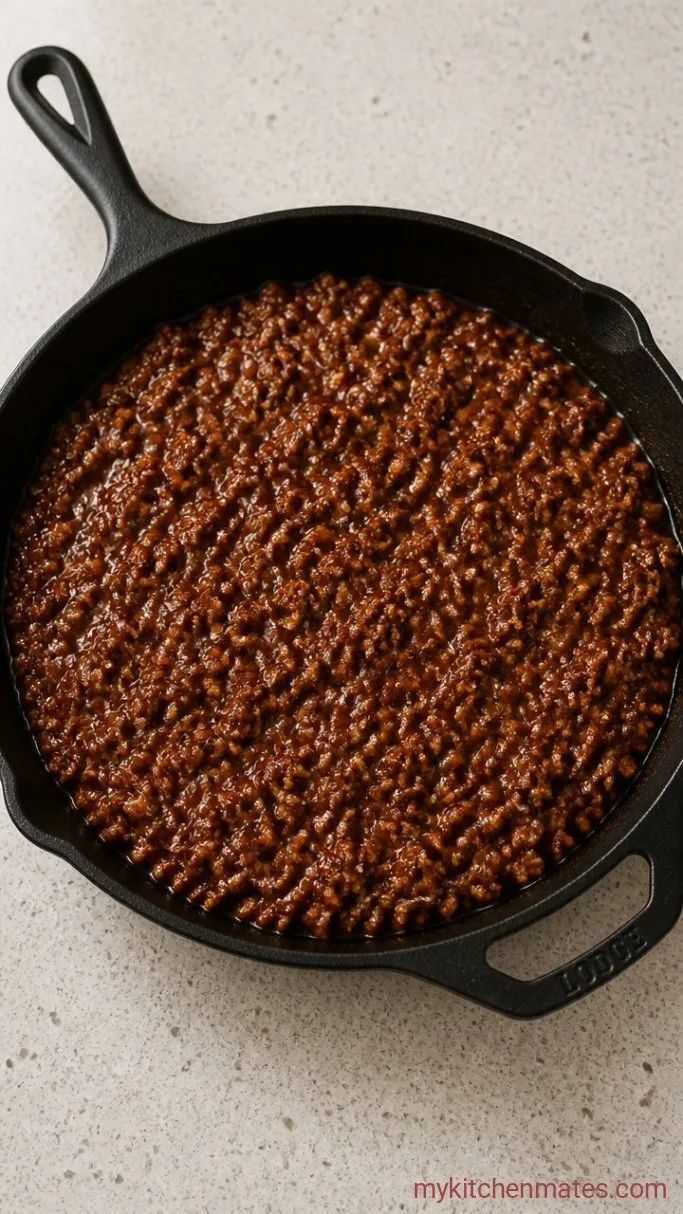 Sticky, Cheesy Texas Toast Sloppy Joes Step 2: Simmer the Sauce