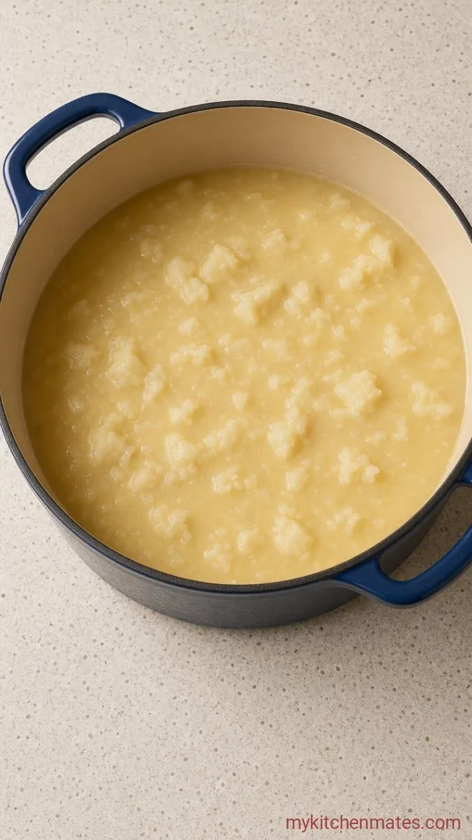 Creamy 30-Minute Mashed Potato Soup Step 2: Simmer the Soup Base