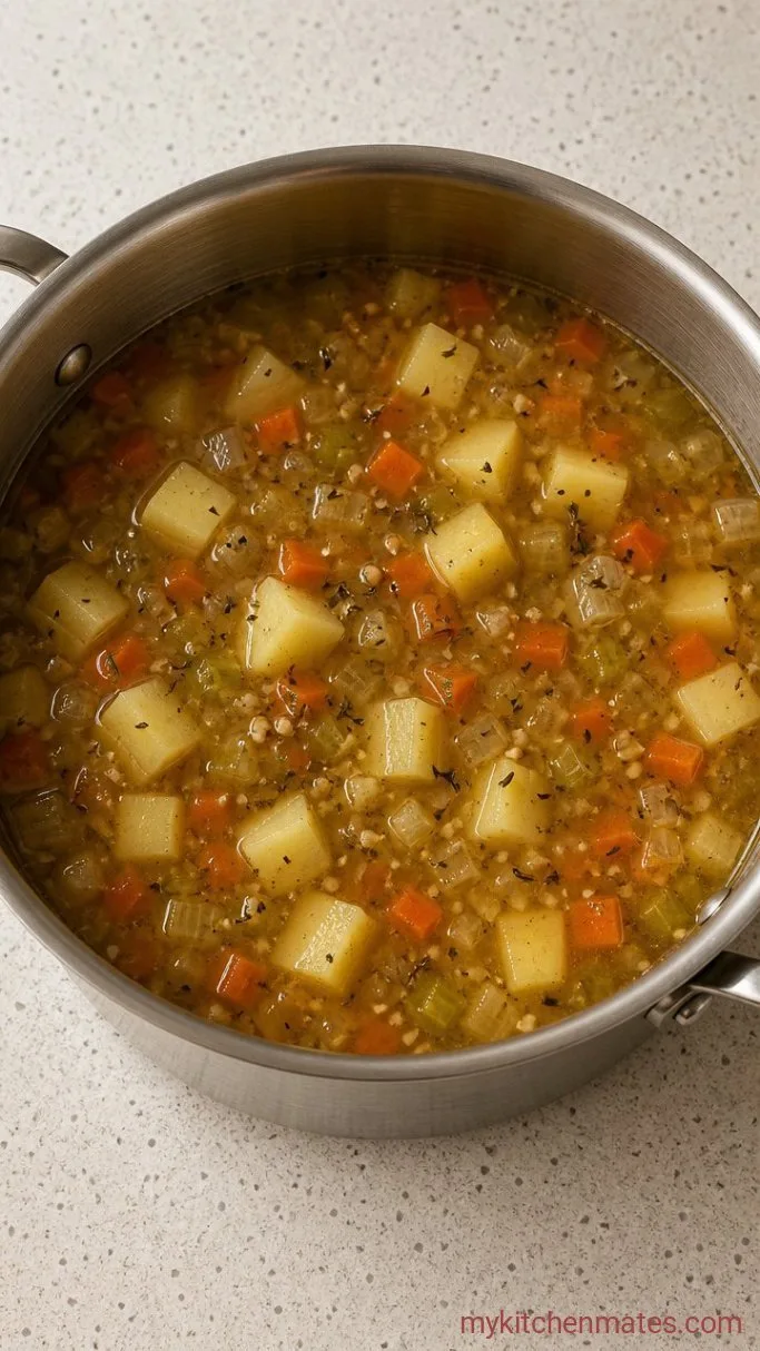 30-Minute Creamy Vegetable Soup Step 2: Simmer the Soup