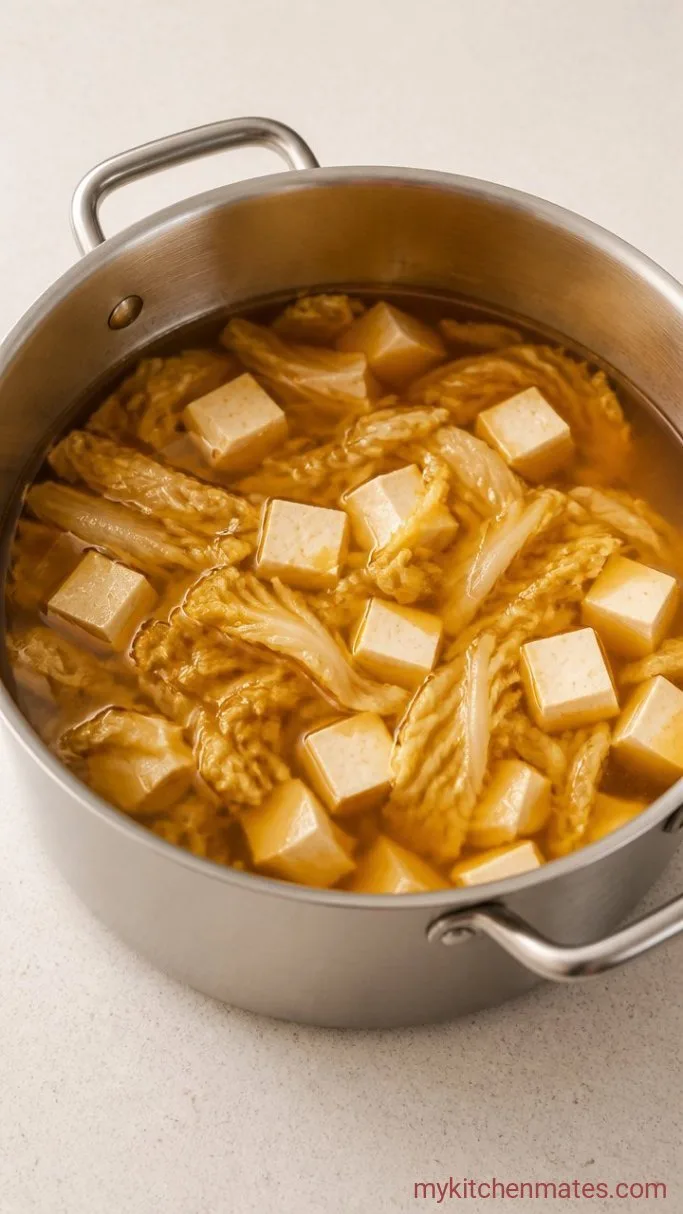 15-Minute Napa Cabbage Soup Step 2: Simmer the Soup