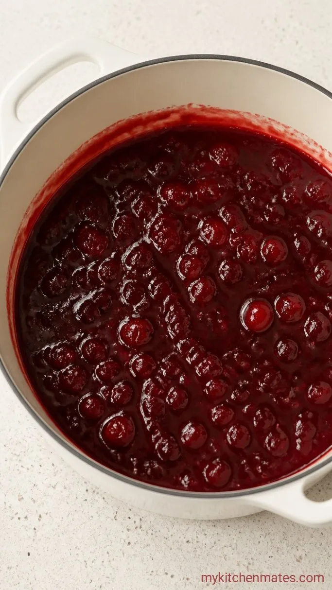 3-Ingredient Cranberry Sauce Step 2: Simmer Until Thickened