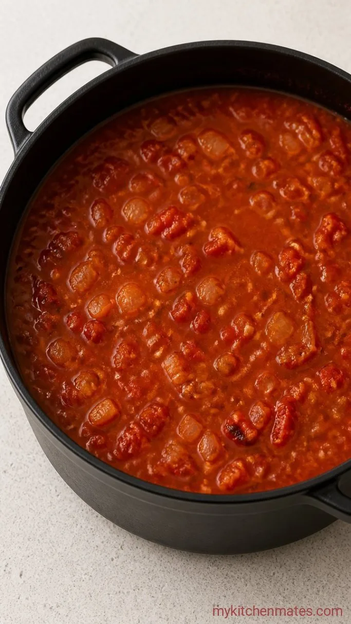 Step 2: Simmer with the Tomatoes