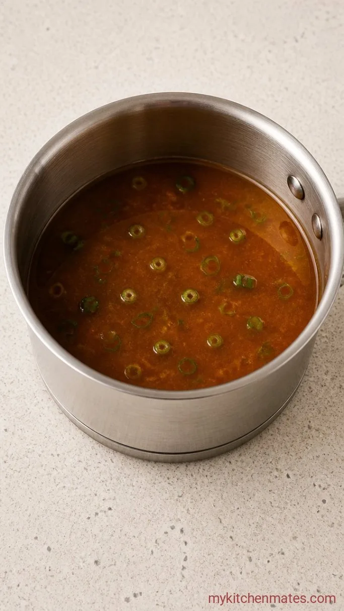30-Minute Spicy Miso Ramen Step 2: Sizzle and Simmer the Broth