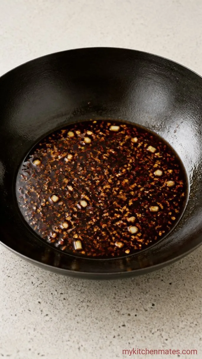 20-Minute Garlic Soy Sauce Noodles Step 2: Sizzle the Garlic and Build the Sauce