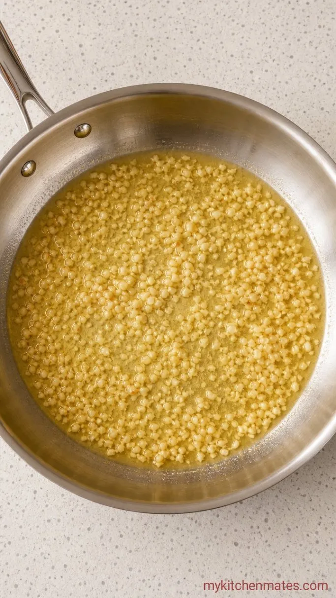 15-Minute Pesto Alfredo Sauce Step 2: Sizzle the Garlic
