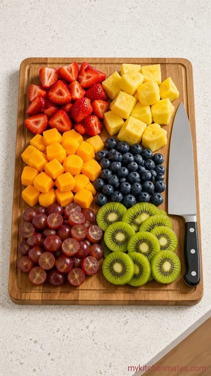 Fresh Fruit Salad with Honey-Lime Dressing Step 2: Slice and Dice the Fruit