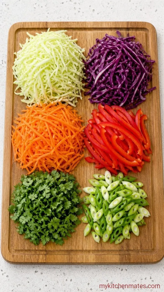 Step 2: Slice the Cabbage and Veggies