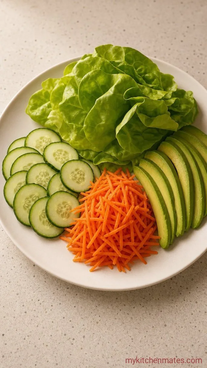 Step 2: Slice the Vegetables and Prep Lettuce