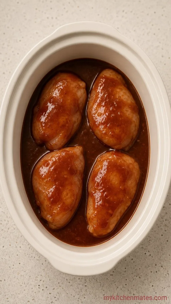 Crockpot BBQ Chicken (Tender, 5-Ingredient Weeknight Dinner) Step 2: Slow-Cook the Chicken