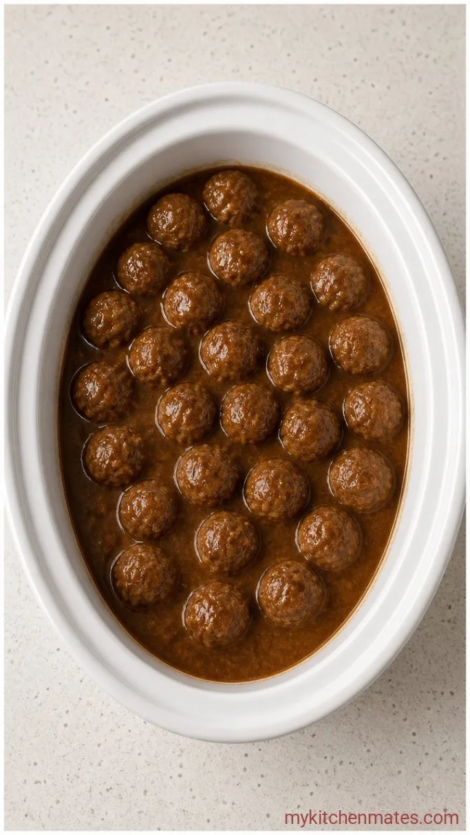 Creamy Crockpot Swedish Meatballs Step 2: Slow Cook the Meatballs