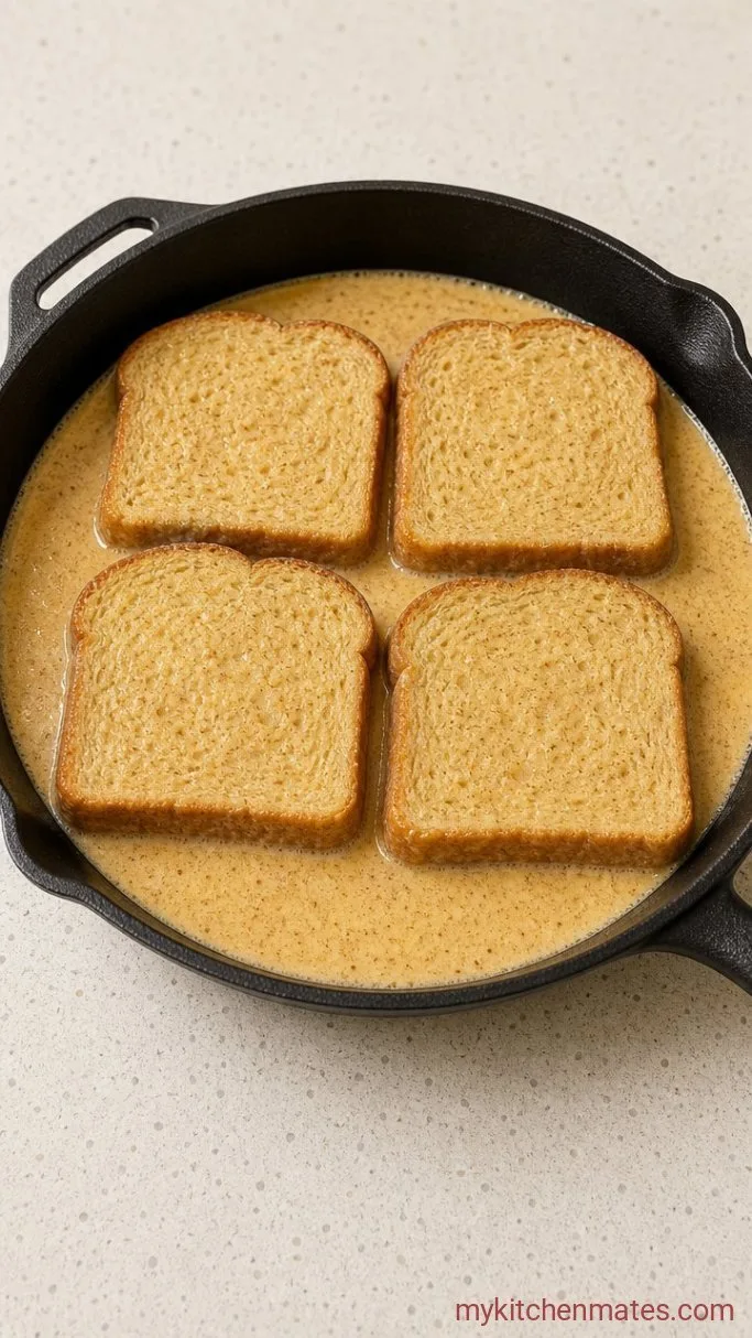 15-Minute Protein French Toast Step 2: Soak the Bread