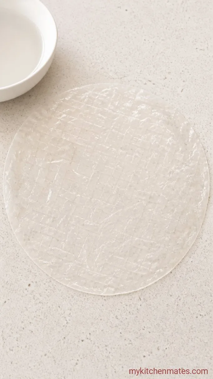 15-Minute Shrimp Rice Paper Rolls Step 2: Soften the Rice Paper
