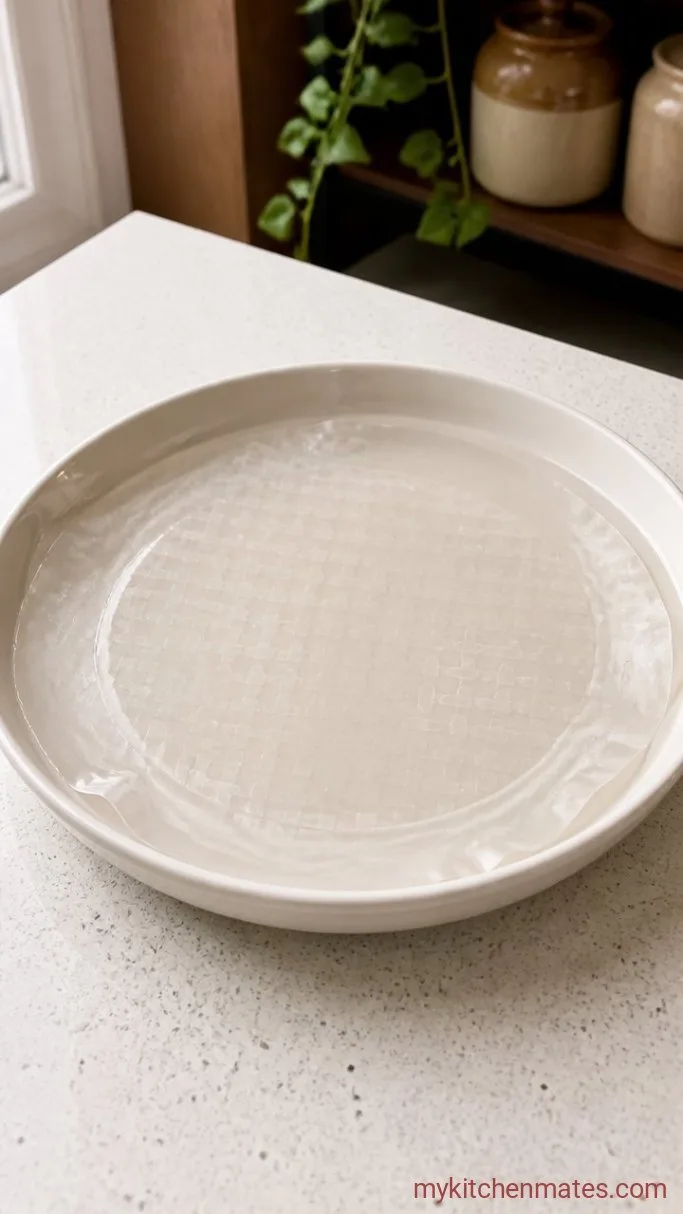 Quick Crispy Rice Paper Dumplings Step 2: Soften the Rice Paper