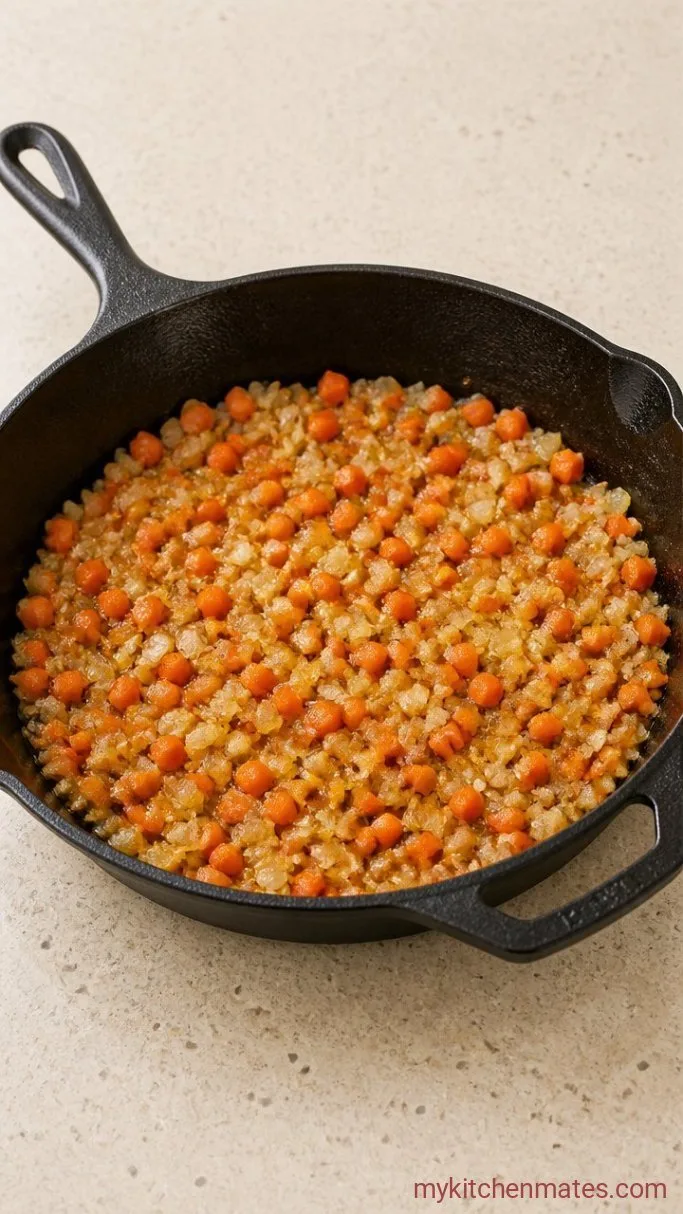 Rich Lamb Shepherd’s Pie with Cheesy Mash Step 2: Soften the Vegetables