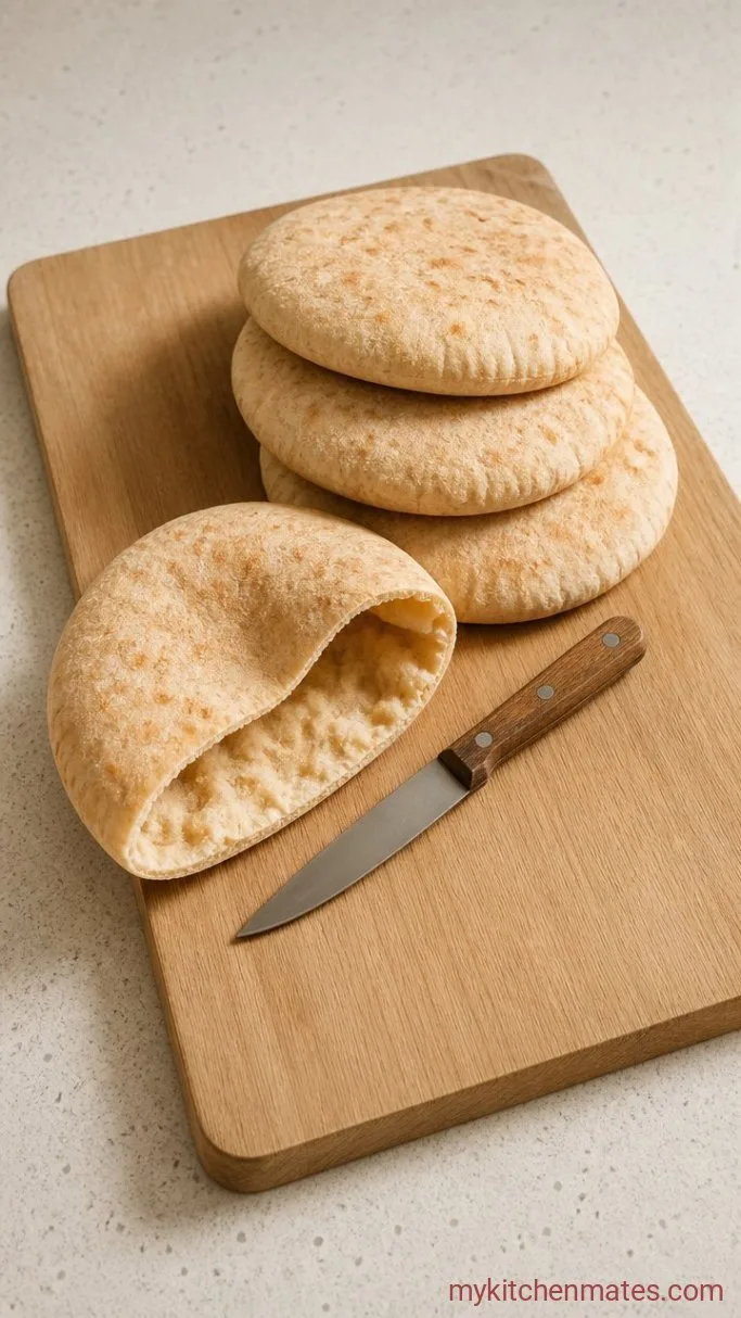 Crispy Arayes (Quick Stuffed Pitas with Spiced Meat) Step 2: Split the Pitas