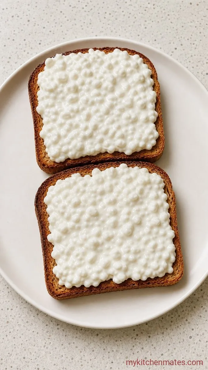 Step 2: Spread the Cottage Cheese