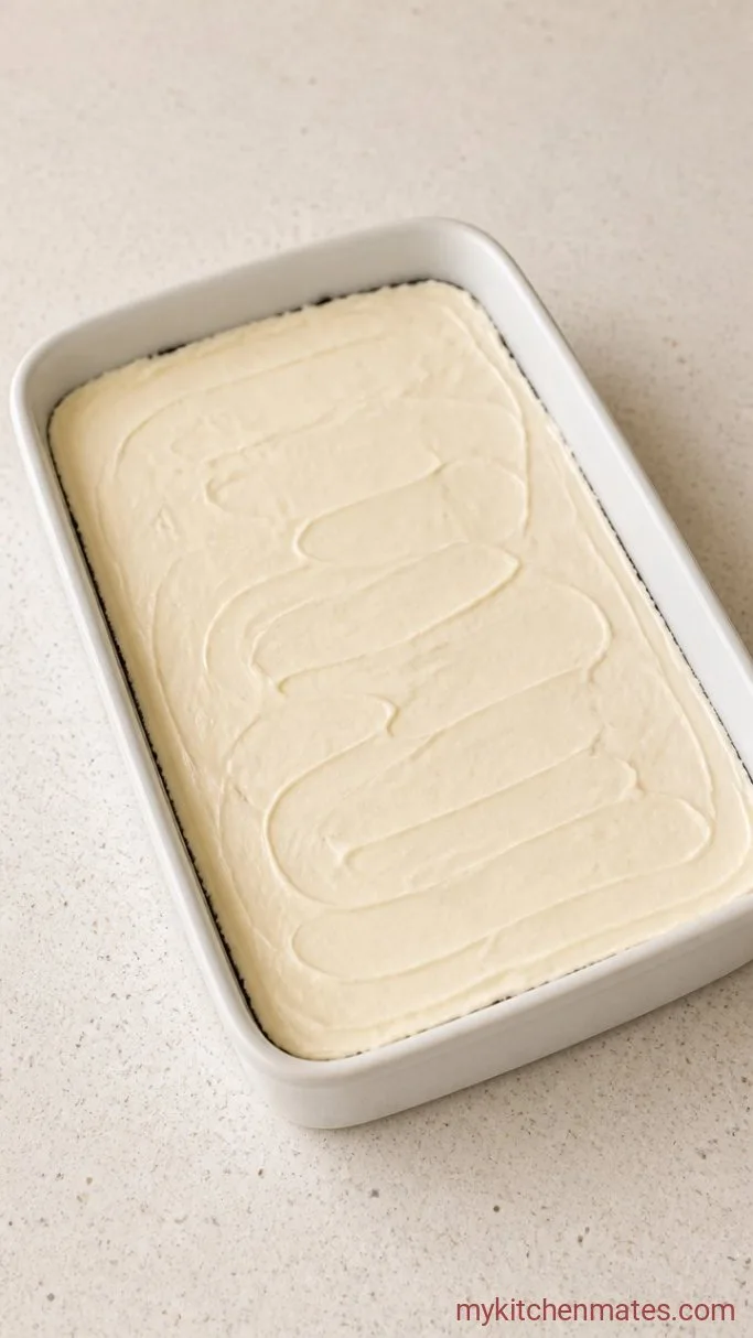 5-Ingredient Oreo Dump Cake Step 2: Spread the Cream Cheese Layer
