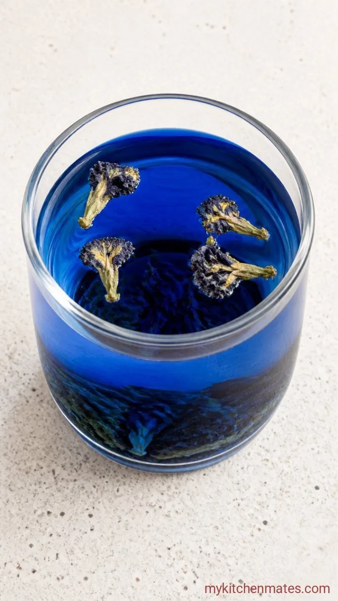 Naturally Blue Boba Milk Tea (Butterfly Pea Flower) Step 2: Steep the Butterfly Pea Tea