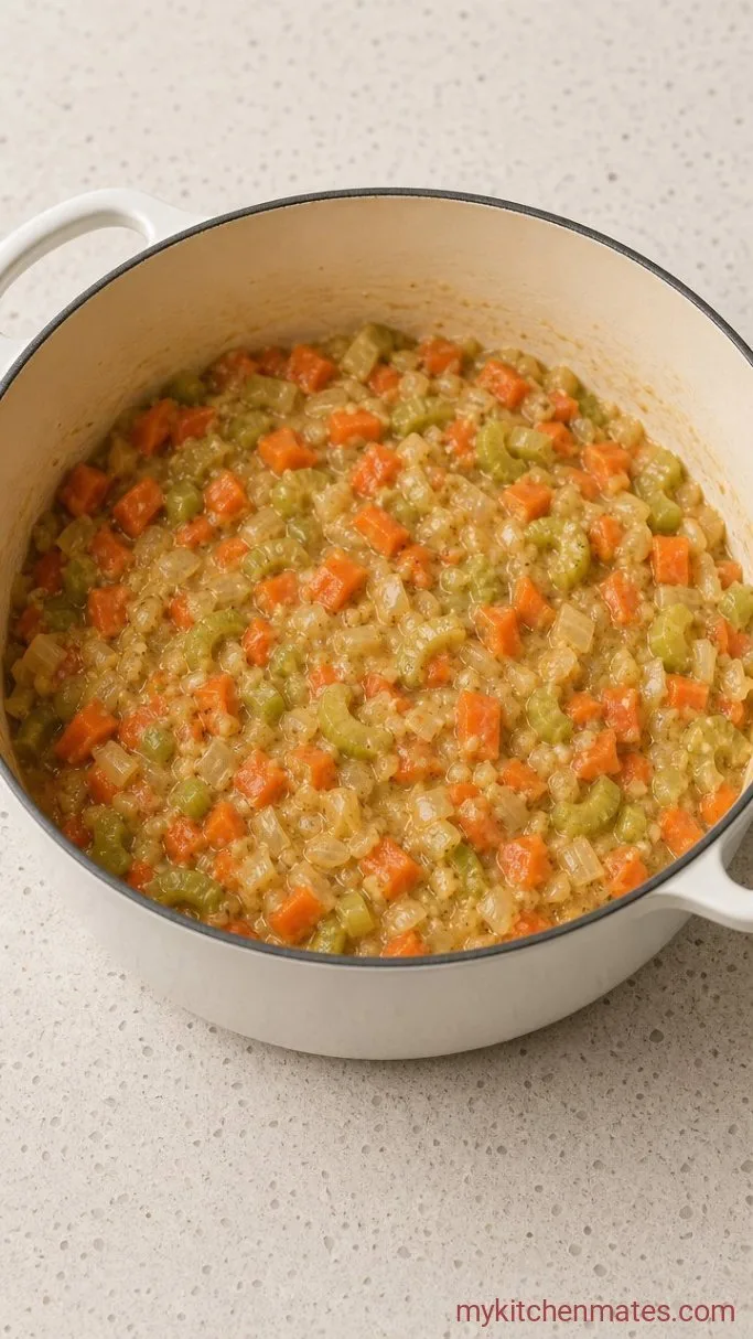 Step 2: Stir in Garlic and Flour