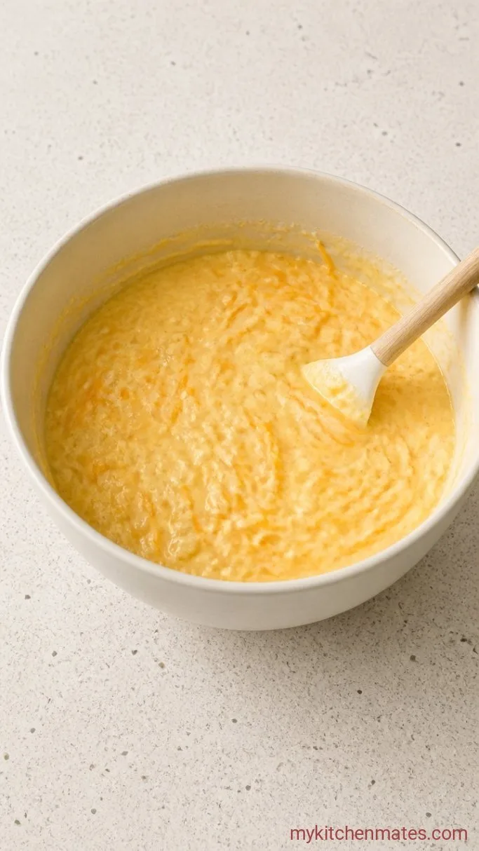 5-Minute Prep Bisquick Quiche Step 2: Stir in the Bisquick and Cheese