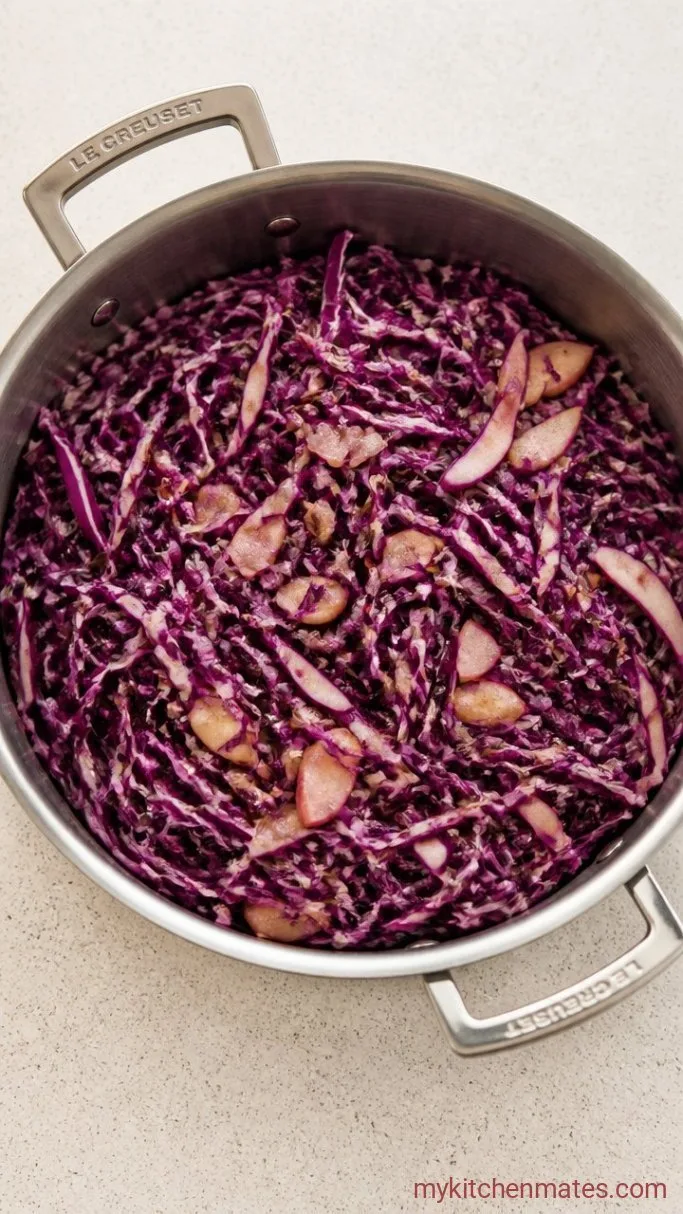 German Red Cabbage (Rotkohl) Step 2: Stir in the Cabbage