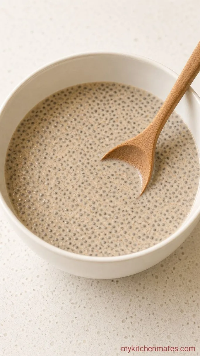5-Ingredient High-Protein Chia Pudding Step 2: Stir in the Chia Seeds