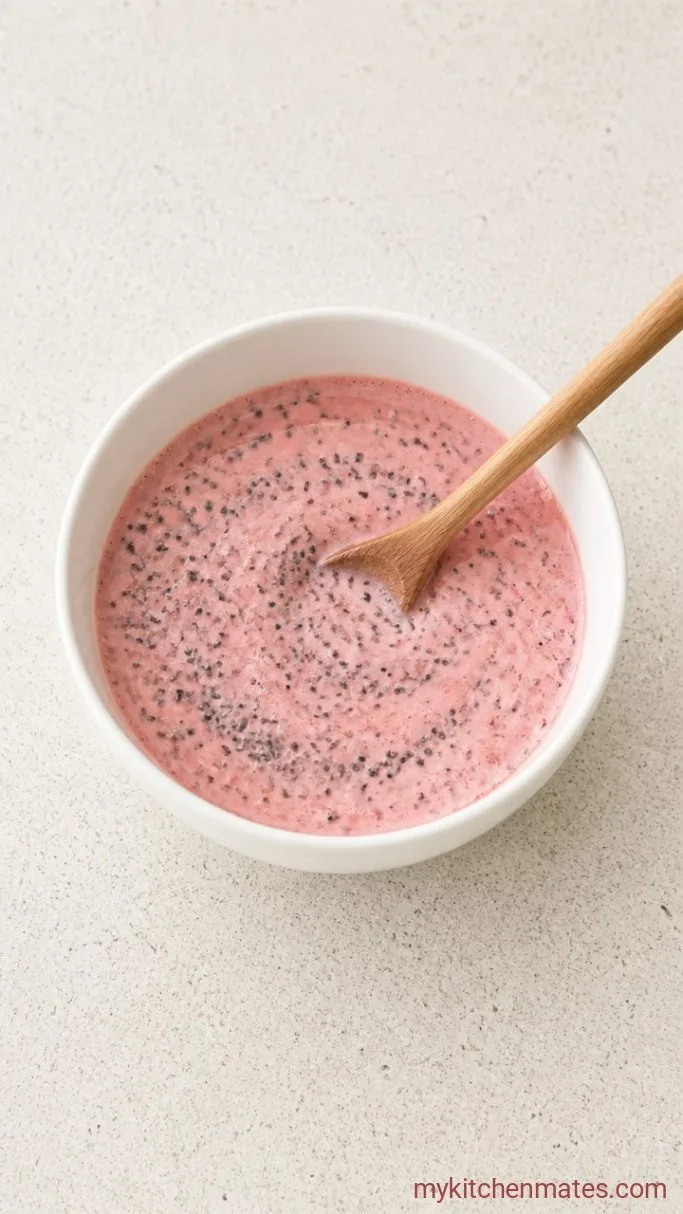 4-Ingredient Strawberry Chia Pudding Step 2: Stir in the Chia Seeds