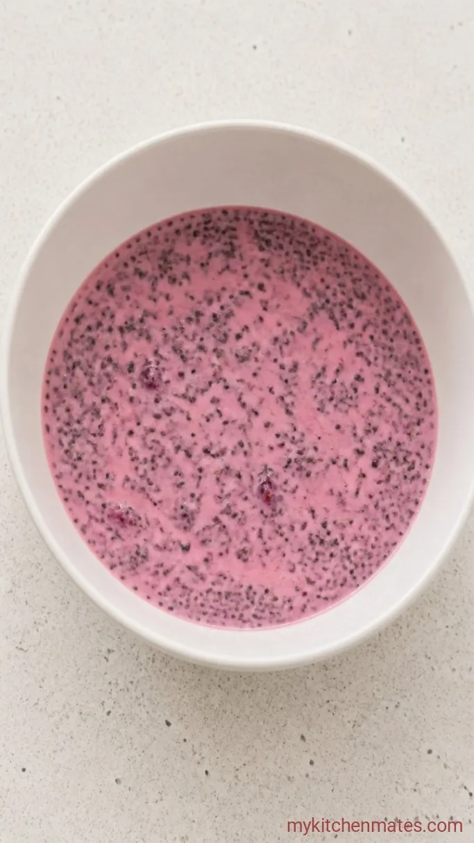 Creamy Cherry Chia Pudding (4 Ingredients) Step 2: Stir in the Chia Seeds