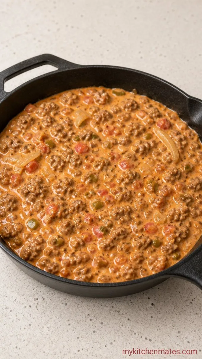 Step 2: Stir in the Cream Cheese and Tomatoes