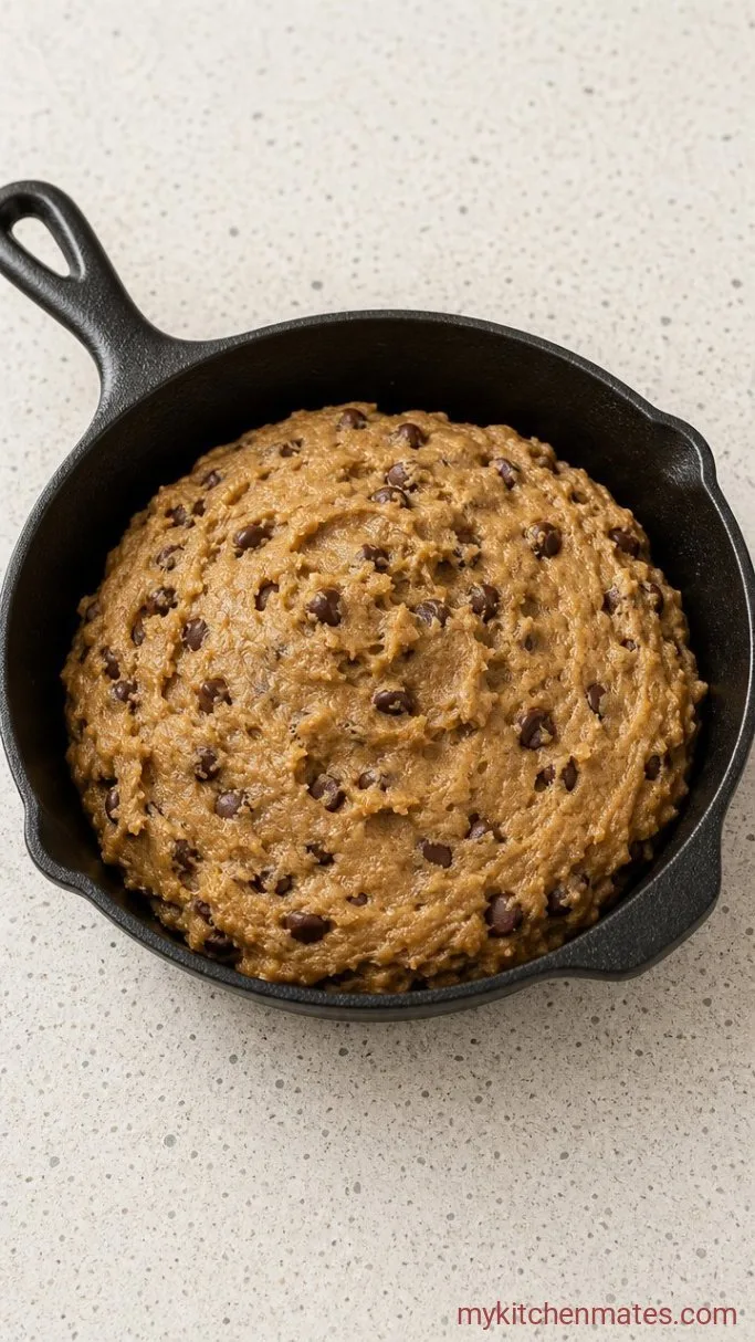 Giant Gooey Cast Iron Skillet Cookie Step 2: Stir in the Egg, Vanilla, and Dry Ingredients