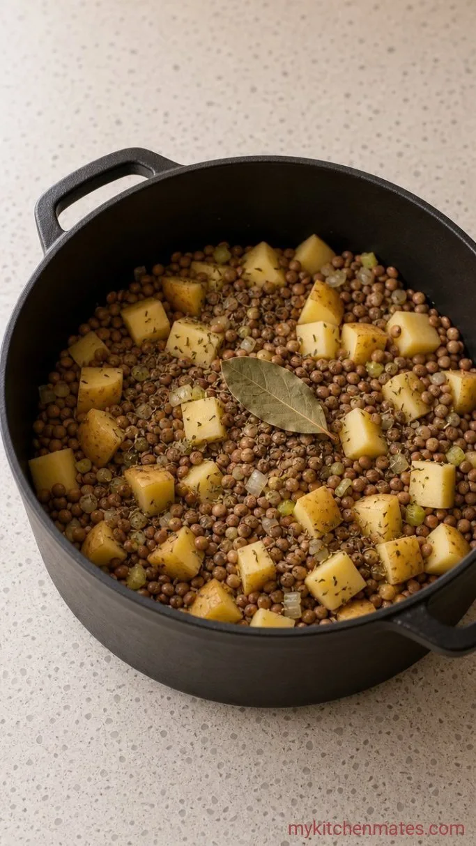 One-Pot Creamy Lentil Potato Soup Step 2: Stir in the Lentils and Potatoes