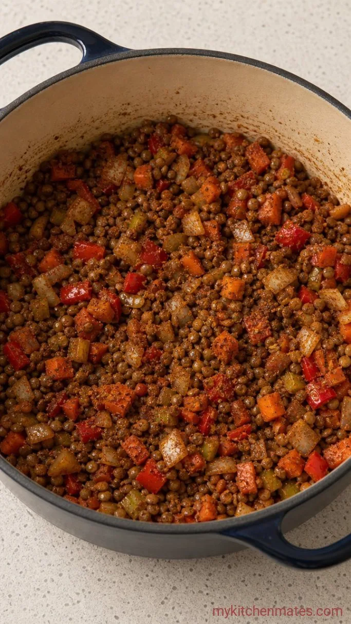 Step 2: Stir in the Lentils and Spices