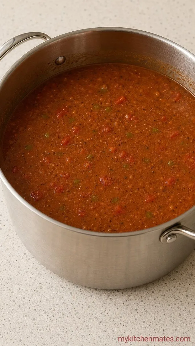 30-Minute Chili's Copycat Chicken Enchilada Soup Step 2: Stir in the Masa and Spices