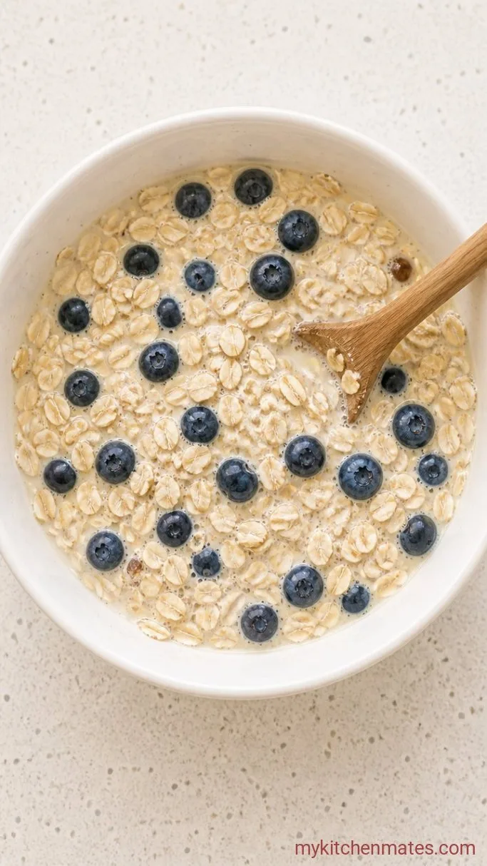 5-Minute Lemon Blueberry Overnight Oats Step 2: Stir in the Oats and Blueberries