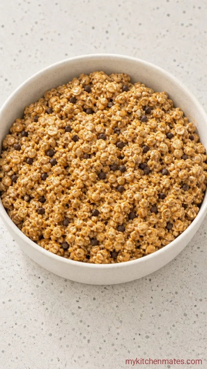 No-Bake Peanut Butter Granola Bars (Kid-Approved) Step 2: Stir in the Oats and Cereal