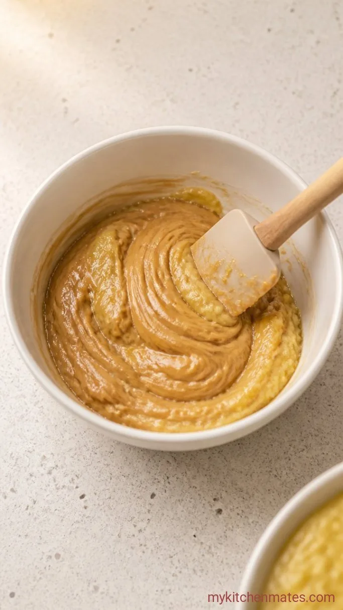 4-Ingredient Banana Cookie Dough Step 2: Stir in the Peanut Butter