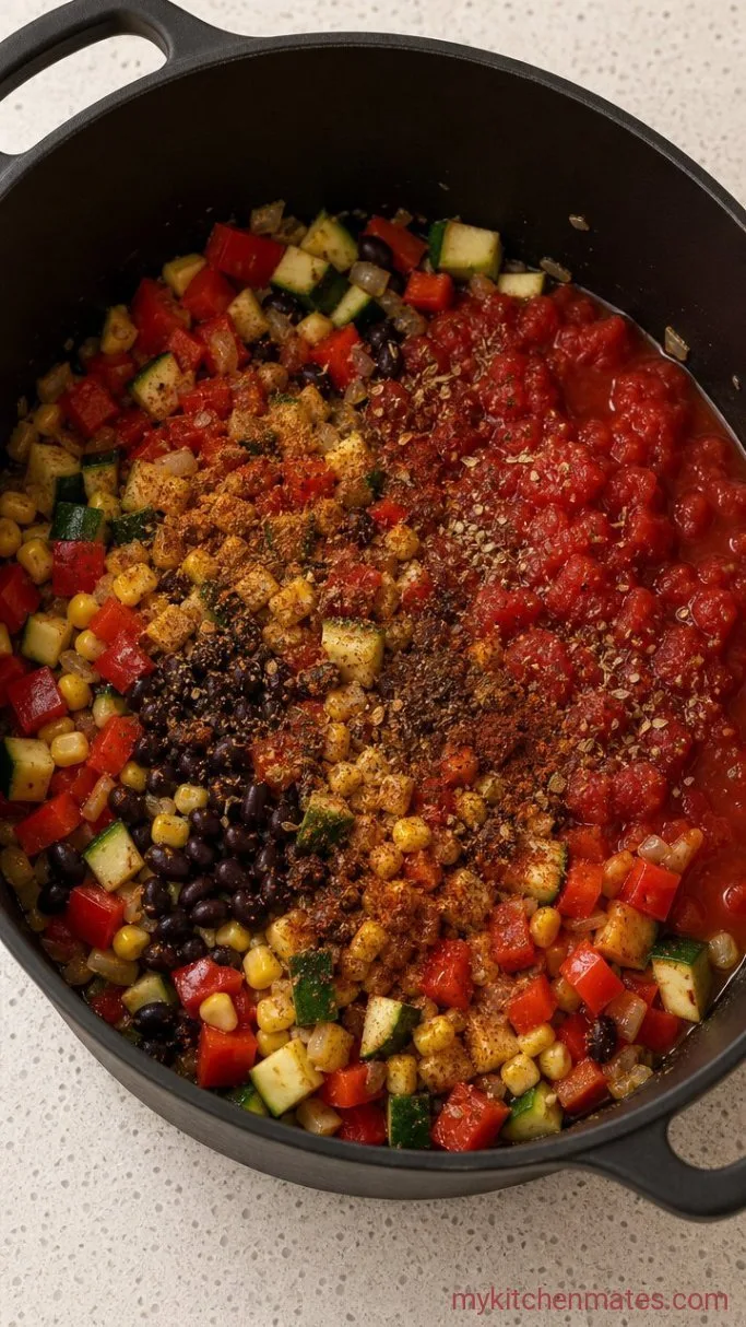 Step 2: Stir in the Vegetables and Spices