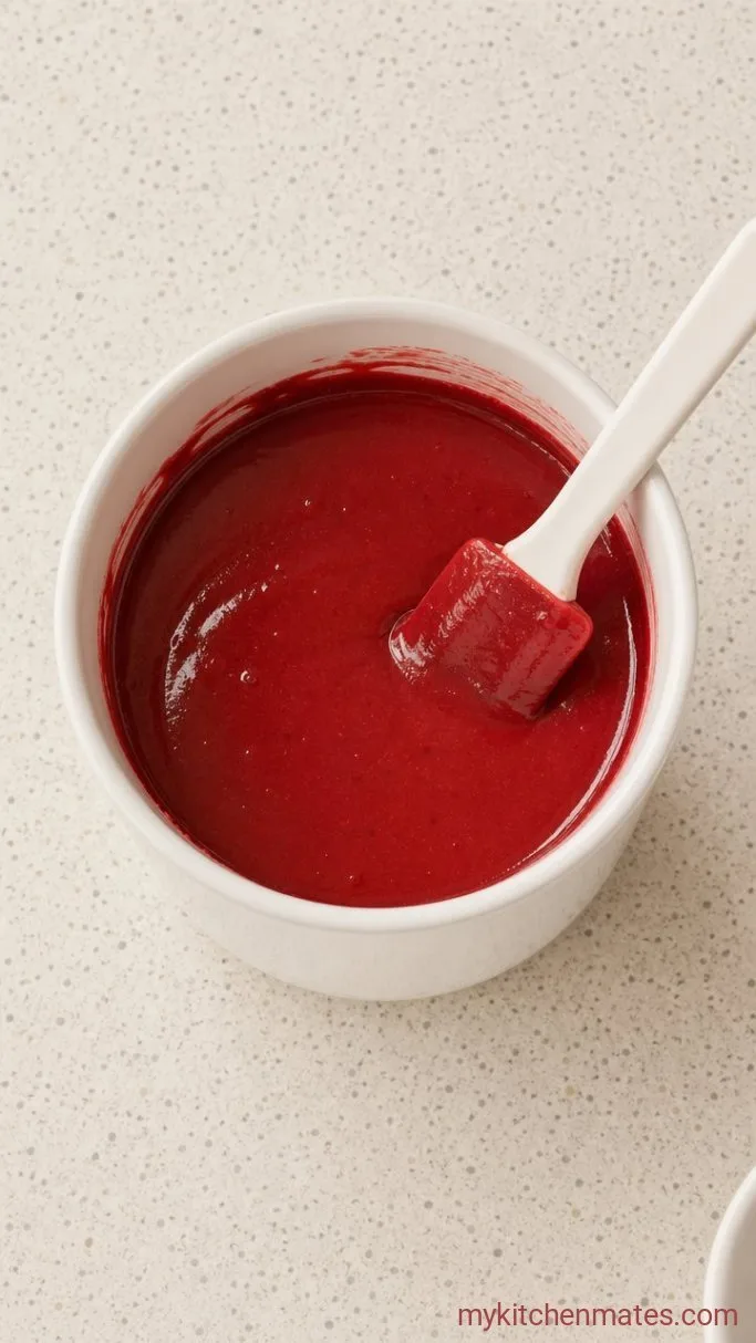 5-Minute Red Velvet Mug Cake Step 2: Stir in the Wet Ingredients